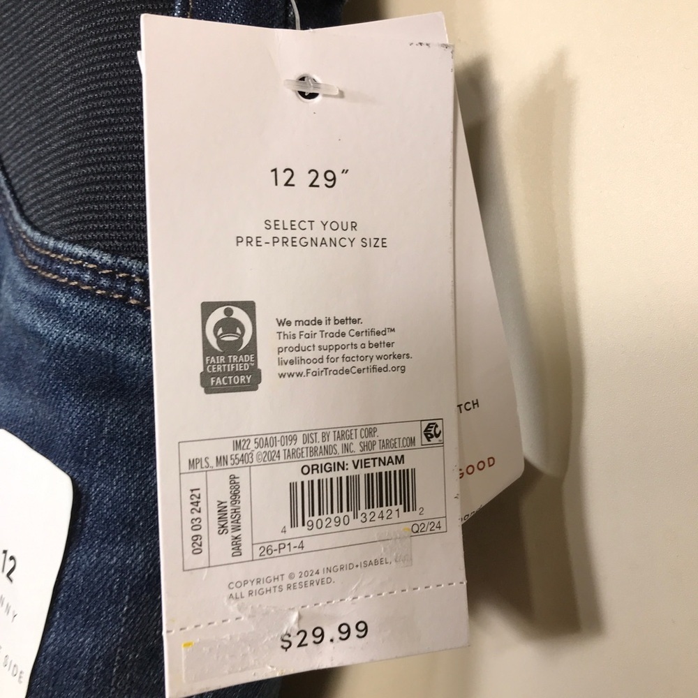 a Lot Of 2  Womens Isabel Maternity Skinny Boot Side Panel Jeans size 12 - Picture 9 of 12